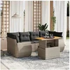 Image de Salon de Jardin avec Coussins 7 pcs, Canapés de Terrasse, Ensemble de Meubles de Patio, Mobilier d'Extérieur, Gris 3272096