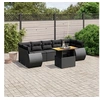 Image de Salon de Jardin avec Coussins 8 pcs, Canapés de Terrasse, Ensemble de Meubles de Patio, Mobilier d'Extérieur, Noir 3272105