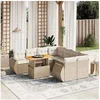 Image de Salon de Jardin avec Coussins 9 pcs, Canapés de Terrasse, Ensemble de Meubles de Patio, Mobilier d'Extérieur, Beige 3272122