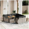 Image de Salon de Jardin avec Coussins 9 pcs, Canapés de Terrasse, Ensemble de Meubles de Patio, Mobilier d'Extérieur, Gris 3272124