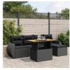 Image de Salon de Jardin avec Coussins 6 pcs, Canapés de Terrasse, Ensemble de Meubles de Patio, Mobilier d'Extérieur, Noir 3272168