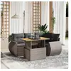 Image de Gris resine tressee 5 pieces 4 personnes 62 x 62 x 69 salon de jardin modulable