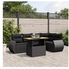Image de Salon de Jardin avec Coussins 6 pcs, Canapés de Terrasse, Ensemble de Meubles de Patio, Mobilier d'Extérieur, Noir 3272182