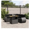 Image de Salon de Jardin avec Coussins 6 pcs, Canapés de Terrasse, Ensemble de Meubles de Patio, Mobilier d'Extérieur, Noir 3272189
