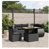 Image de Salon de Jardin avec Coussins 6 pcs, Canapés de Terrasse, Ensemble de Meubles de Patio, Mobilier d'Extérieur, Noir 3272196