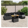 Image de Salon de Jardin avec Coussins 7 pcs, Canapés de Terrasse, Ensemble de Meubles de Patio, Mobilier d'Extérieur, Noir 3272203