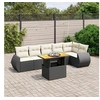 Image de Salon de Jardin avec Coussins 7 pcs, Canapés de Terrasse, Ensemble de Meubles de Patio, Mobilier d'Extérieur, Noir 3272204