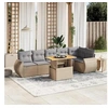 Image de Salon de jardin modulable beige resine tressee 6 personnes 62 x 62 x 69 cm 7 pieces
