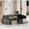 Image de Salon de Jardin avec Coussins 7 pcs, Canapés de Terrasse, Ensemble de Meubles de Patio, Mobilier d'Extérieur, Gris 3272215