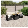 Image de Salon de Jardin avec Coussins 7 pcs, Canapés de Terrasse, Ensemble de Meubles de Patio, Mobilier d'Extérieur, Noir 3272218