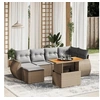 Image de Salon de jardin modulable 6 personnes beige 7 pieces 62 x 62 x 69 cm resine tressee