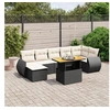 Image de Salon de Jardin avec Coussins 8 pcs, Canapés de Terrasse, Ensemble de Meubles de Patio, Mobilier d'Extérieur, Noir 3272302