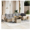 Image de Salon de jardin modulable resine tressee 8 pieces beige 62 x 62 x 69 cm 7 personnes