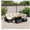 Image de Salon de Jardin avec Coussins 8 pcs, Canapés de Terrasse, Ensemble de Meubles de Patio, Mobilier d'Extérieur, Noir 3272309