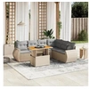 Image de Salon de jardin modulable resine tressee 7 personnes beige 62 x 62 x 69 cm 8 pieces