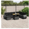 Image de Salon de Jardin avec Coussins 9 pcs, Canapés de Terrasse, Ensemble de Meubles de Patio, Mobilier d'Extérieur, Noir 3272329