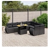 Image de Salon de Jardin avec Coussins 10 pcs, Canapés de Terrasse, Ensemble de Meubles de Patio, Mobilier d'Extérieur, Noir 3272350