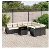 Image de Salon de Jardin avec Coussins 10 pcs, Canapés de Terrasse, Ensemble de Meubles de Patio, Mobilier d'Extérieur, Noir 3272351