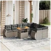 Image de Salon de Jardin avec Coussins 10 pcs, Canapés de Terrasse, Ensemble de Meubles de Patio, Mobilier d'Extérieur, Gris 3272355