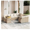 Image de Salon de Jardin avec Coussins 10 pcs, Canapés de Terrasse, Ensemble de Meubles de Patio, Mobilier d'Extérieur, Beige 3272360