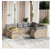 Image de Salon de jardin modulable beige 9 personnes resine tressee 62 x 62 x 69 cm 10 pieces