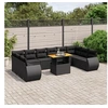 Image de Noir salon de jardin modulable 10 personnes 11 pieces 62 x 62 x 69 resine tressee