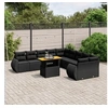 Image de 11 pieces noir salon de jardin modulable 10 personnes 62 x 62 x 69 resine tressee