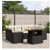 Image de Salon de Jardin avec Coussins 7 pcs, Canapés de Terrasse, Ensemble de Meubles de Patio, Mobilier d'Extérieur, Noir 3272533