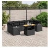 Image de Salon de Jardin avec Coussins 8 pcs, Canapés de Terrasse, Ensemble de Meubles de Patio, Mobilier d'Extérieur, Noir 3272546