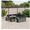 Image de Salon de Jardin avec Coussins 9 pcs, Canapés de Terrasse, Ensemble de Meubles de Patio, Mobilier d'Extérieur, Noir 3272560