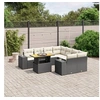 Image de Salon de Jardin avec Coussins 9 pcs, Canapés de Terrasse, Ensemble de Meubles de Patio, Mobilier d'Extérieur, Noir 3272561