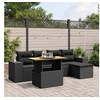 Image de Salon de Jardin avec Coussins 6 pcs, Canapés de Terrasse, Ensemble de Meubles de Patio, Mobilier d'Extérieur, Noir 3272609