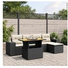Image de Salon de Jardin avec Coussins 6 pcs, Canapés de Terrasse, Ensemble de Meubles de Patio, Mobilier d'Extérieur, Noir 3272610