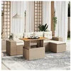 Image de Salon de jardin modulable rotin beige 6 pieces 62 x 55 x 69 5 personnes