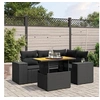 Image de Salon de Jardin avec Coussins 5 pcs, Canapés de Terrasse, Ensemble de Meubles de Patio, Mobilier d'Extérieur, Noir 3272616