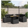 Image de Salon de Jardin avec Coussins 6 pcs, Canapés de Terrasse, Ensemble de Meubles de Patio, Mobilier d'Extérieur, Noir 3272623
