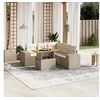 Image de Salon de jardin modulable 5 personnes beige 6 pieces 62 x 62 x 69 cm resine tressee