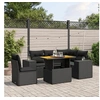 Image de Salon de Jardin avec Coussins 6 pcs, Canapés de Terrasse, Ensemble de Meubles de Patio, Mobilier d'Extérieur, Noir 3272637