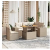 Image de Salon de jardin modulable 6 pieces 5 personnes rotin 62 x 62 x 69 cm beige