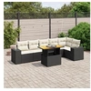 Image de Noir resine tressee 6 personnes salon de jardin modulable 62 x 62 x 69 7 pieces
