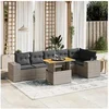 Image de Salon de Jardin avec Coussins 7 pcs, Canapés de Terrasse, Ensemble de Meubles de Patio, Mobilier d'Extérieur, Gris 3272649