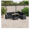 Image de Salon de Jardin avec Coussins 7 pcs, Canapés de Terrasse, Ensemble de Meubles de Patio, Mobilier d'Extérieur, Noir 3272651