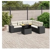 Image de Salon de Jardin avec Coussins 7 pcs, Canapés de Terrasse, Ensemble de Meubles de Patio, Mobilier d'Extérieur, Noir 3272652