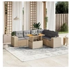 Image de Salon de Jardin avec Coussins 7 pcs, Canapés de Terrasse, Ensemble de Meubles de Patio, Mobilier d'Extérieur, Beige 3272655