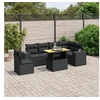 Image de Salon de Jardin avec Coussins 7 pcs, Canapés de Terrasse, Ensemble de Meubles de Patio, Mobilier d'Extérieur, Noir 3272658