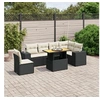 Image de Salon de Jardin avec Coussins 7 pcs, Canapés de Terrasse, Ensemble de Meubles de Patio, Mobilier d'Extérieur, Noir 3272659