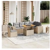 Image de Salon de Jardin avec Coussins 7 pcs, Canapés de Terrasse, Ensemble de Meubles de Patio, Mobilier d'Extérieur, Beige 3272662