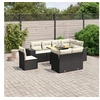 Image de Salon de Jardin avec Coussins 9 pcs, Canapés de Terrasse, Ensemble de Meubles de Patio, Mobilier d'Extérieur, Noir 3272729