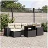 Image de Salon de Jardin avec Coussins 7 pcs, Canapés de Terrasse, Ensemble de Meubles de Patio, Mobilier d'Extérieur, Noir 3272736