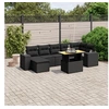 Image de Salon de Jardin avec Coussins 8 pcs, Canapés de Terrasse, Ensemble de Meubles de Patio, Mobilier d'Extérieur, Noir 3272742